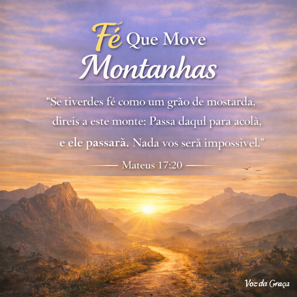 fé nas montanhas ao entardecer